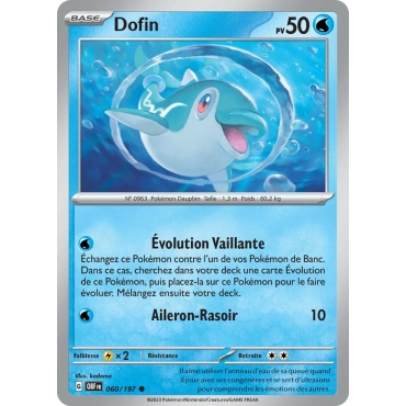 Carte Dofin - Commune (Brillante) de Pokémon Écarlate et Violet Flammes Obsidiennes 060/197