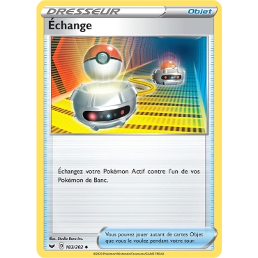 Carte Échange - Peu commune (Brillante) de Pokémon Épée et Bouclier 183/202