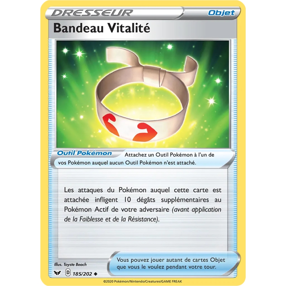 Bandeau Vitalité 185/202 : Joyau Peu commune (Brillante) de l'extension Pokémon Épée et Bouclier