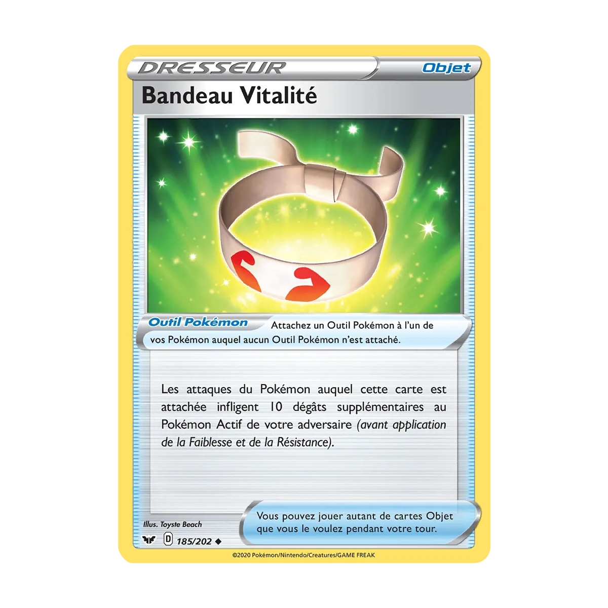 Bandeau Vitalité 185/202 : Joyau Peu commune (Brillante) de l'extension Pokémon Épée et Bouclier