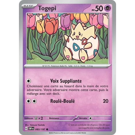 Togepi N°083/197  Brillante Écarlate et Violet Flammes Obsidiennes