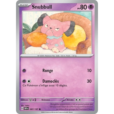 Snubbull N°087/197 Brillante Écarlate et Violet Flammes Obsidiennes