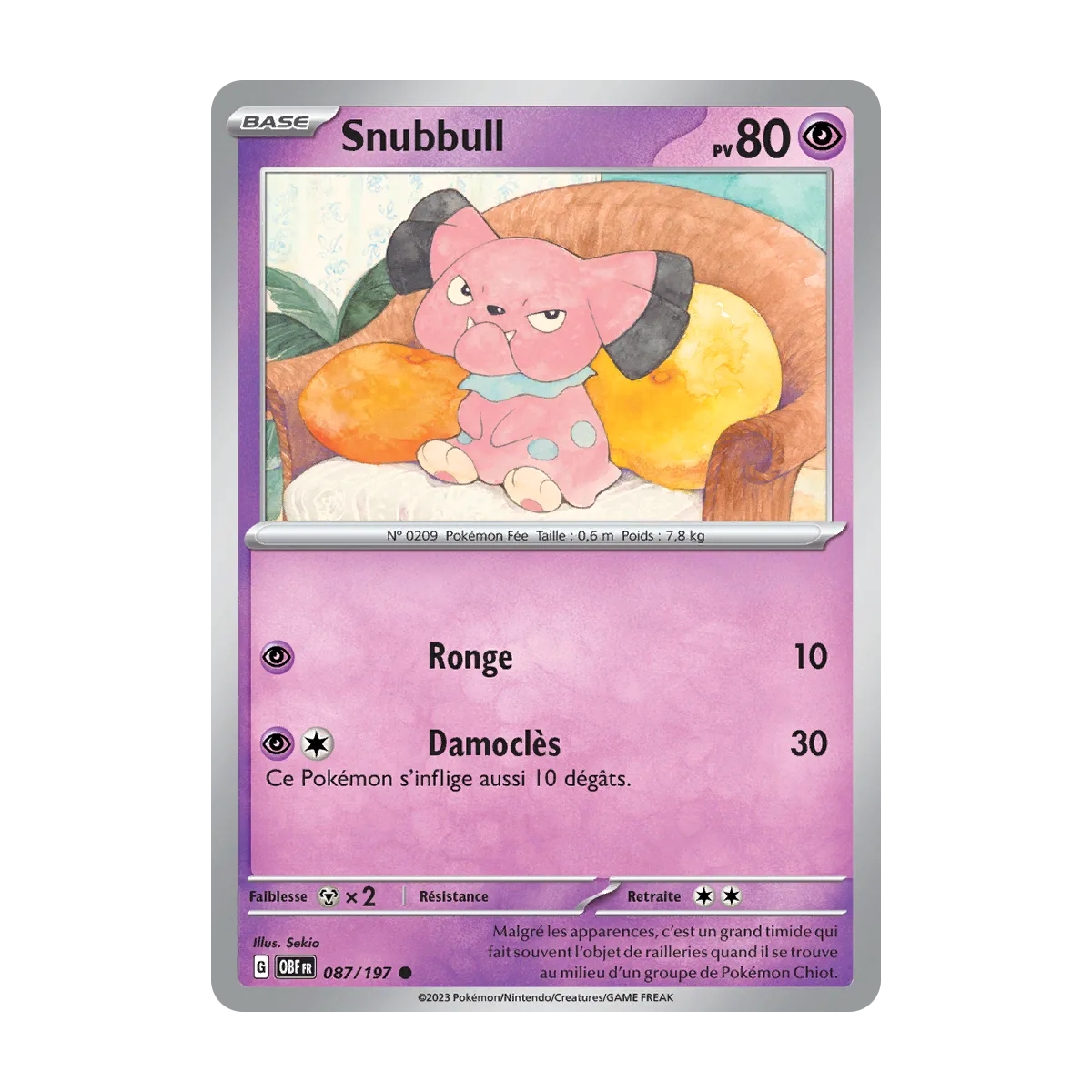 Snubbull N°087/197 Brillante Écarlate et Violet Flammes Obsidiennes