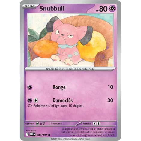 Snubbull N°087/197 Brillante Écarlate et Violet Flammes Obsidiennes