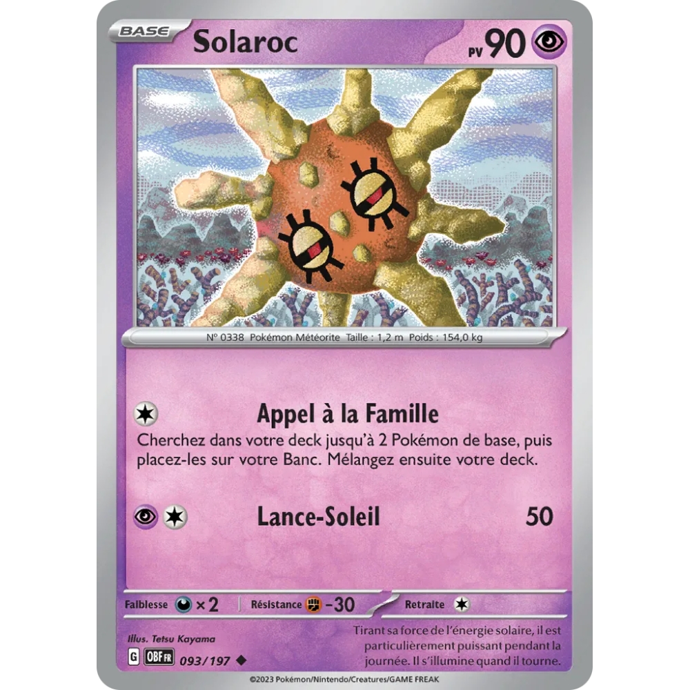 Solaroc Brillan Pokémon Écarlate et Violet Flammes Obsidiennes 093/197