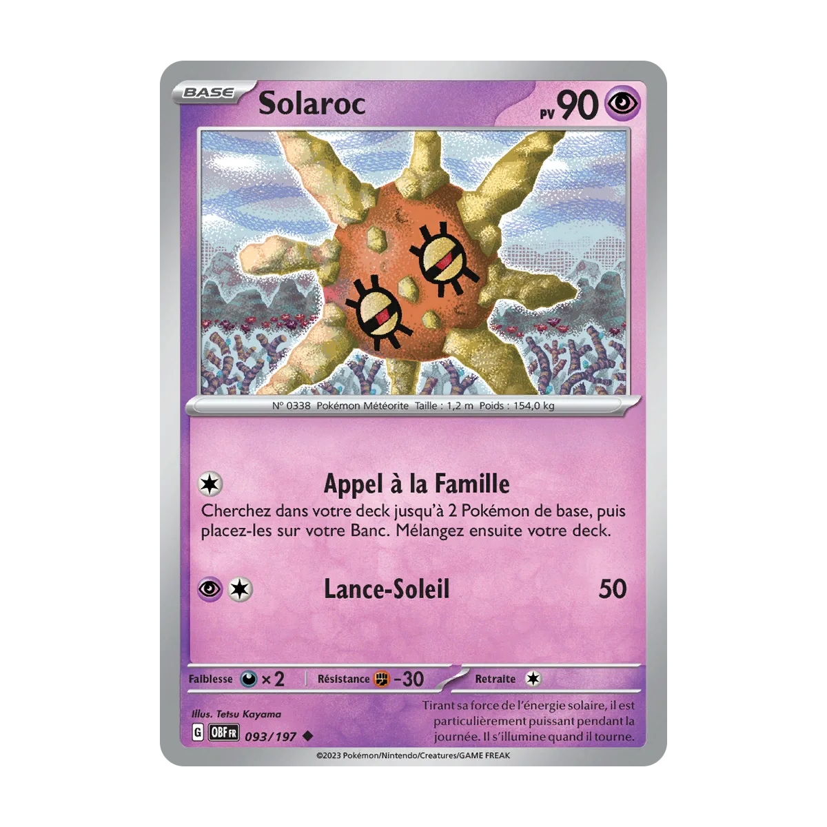 Solaroc Brillan Pokémon Écarlate et Violet Flammes Obsidiennes 093/197