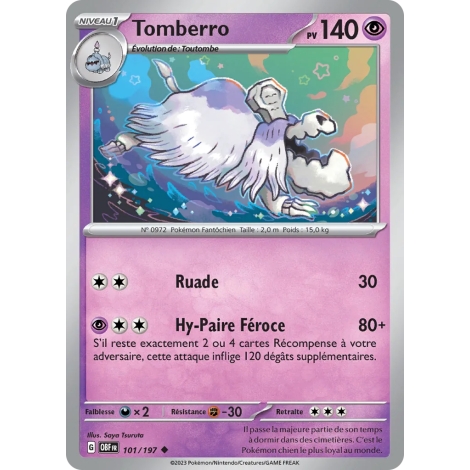 Tomberro N°101/197 BrillanteÉcarlate et Violet Flammes Obsidiennes