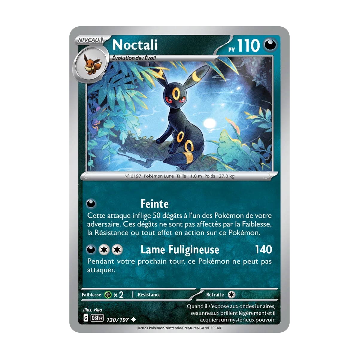 Noctali Pokémon Écarlate et Violet Flammes Obsidiennes 130/197