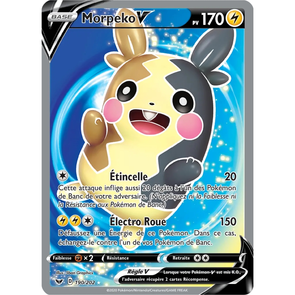 Morpeko 190/202 : Joyau Ultra rare de l'extension Pokémon Épée et Bouclier