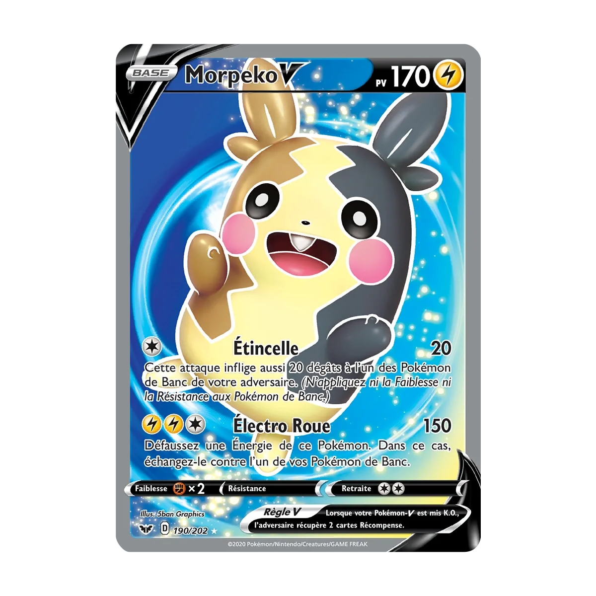 Morpeko 190/202 : Joyau Ultra rare de l'extension Pokémon Épée et Bouclier