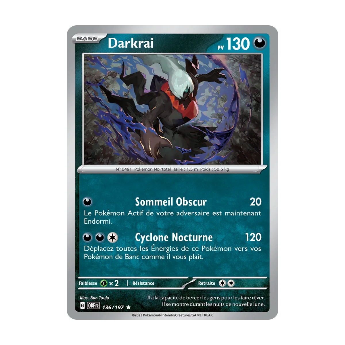 Darkrai N°136/197  Brillante Écarlate et Violet Flammes Obsidiennes