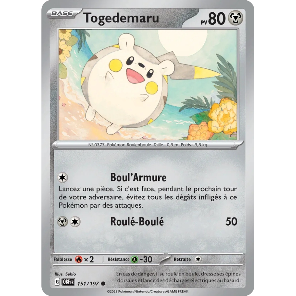 Togedemaru N°151/197 Brillante Écarlate et Violet Flammes Obsidiennes