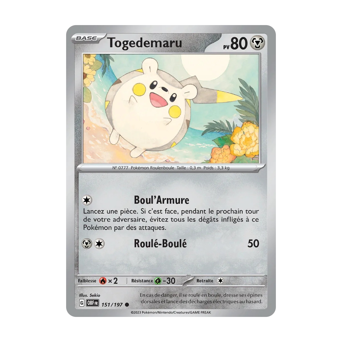 Togedemaru N°151/197 Brillante Écarlate et Violet Flammes Obsidiennes