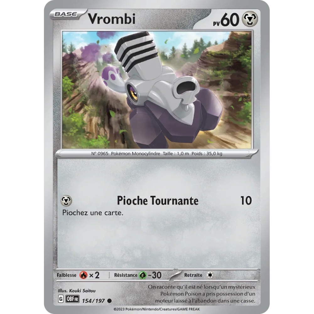 Vrombi 154/197 : Joyau Commune (Brillante) de l'extension Pokémon Écarlate et Violet Flammes Obsidiennes