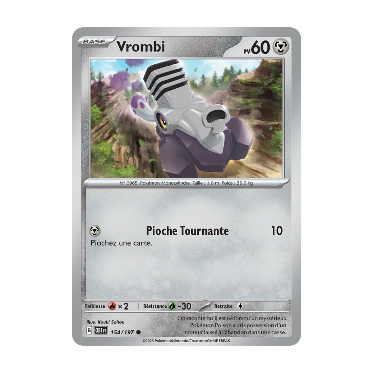 Vrombi 154/197 : Joyau Commune (Brillante) de l'extension Pokémon Écarlate et Violet Flammes Obsidiennes