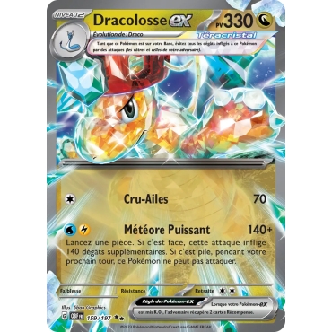 Dracolosse 159/197 : Joyau Double rare de l'extension Pokémon Écarlate et Violet Flammes Obsidiennes