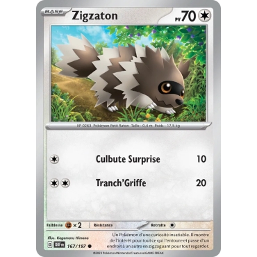 Zigzaton N°167/197 Brillante Écarlate et Violet Flammes Obsidiennes