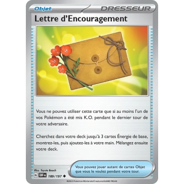 Lettre d'Encouragement 189/197 Écarlate et Violet Flammes Obsidiennes