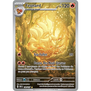 Feunard 199/197 : Joyau Illustration rare de l'extension Pokémon Écarlate et Violet Flammes Obsidiennes