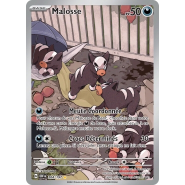 Découvrez Malosse, carte Illustration rare de la série Écarlate et Violet Flammes Obsidiennes