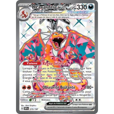 Carte Dracaufeu - Ultra rare de Pokémon Écarlate et Violet Flammes Obsidiennes 215/197