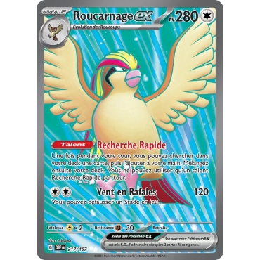 Carte Roucarnage - Ultra rare de Pokémon Écarlate et Violet Flammes Obsidiennes 217/197
