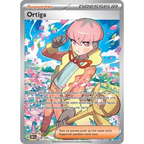 Ortiga 219/197 : Joyau Ultra rare de l'extension Pokémon Écarlate et Violet Flammes Obsidiennes