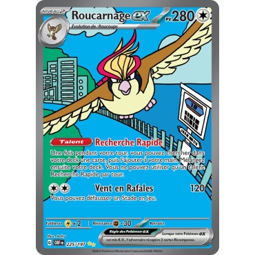Carte Roucarnage - Illustration spéciale rare de Pokémon Écarlate et Violet Flammes Obsidiennes 225/197