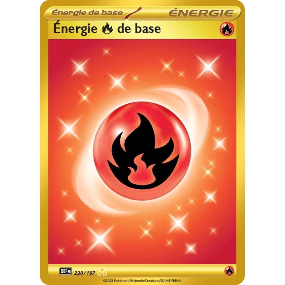 Découvrez Énergie  de base, carte Hyper rare de la série Écarlate et Violet Flammes Obsidiennes