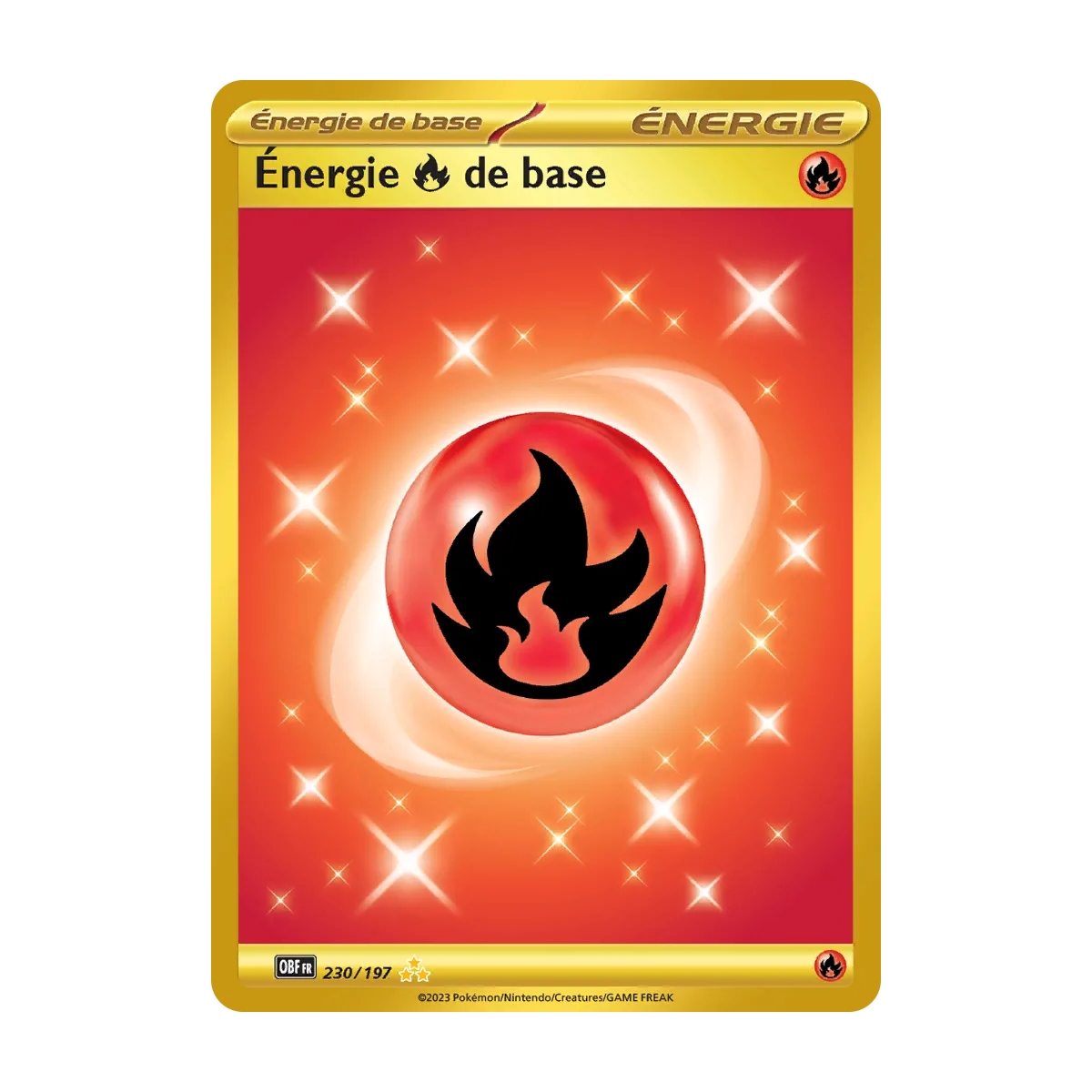 Découvrez Énergie  de base, carte Hyper rare de la série Écarlate et Violet Flammes Obsidiennes