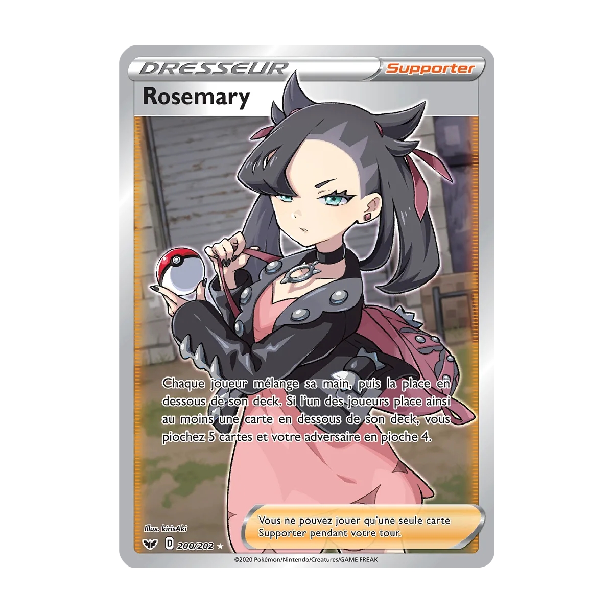 Carte Rosemary - Ultra rare de Pokémon Épée et Bouclier 200/202