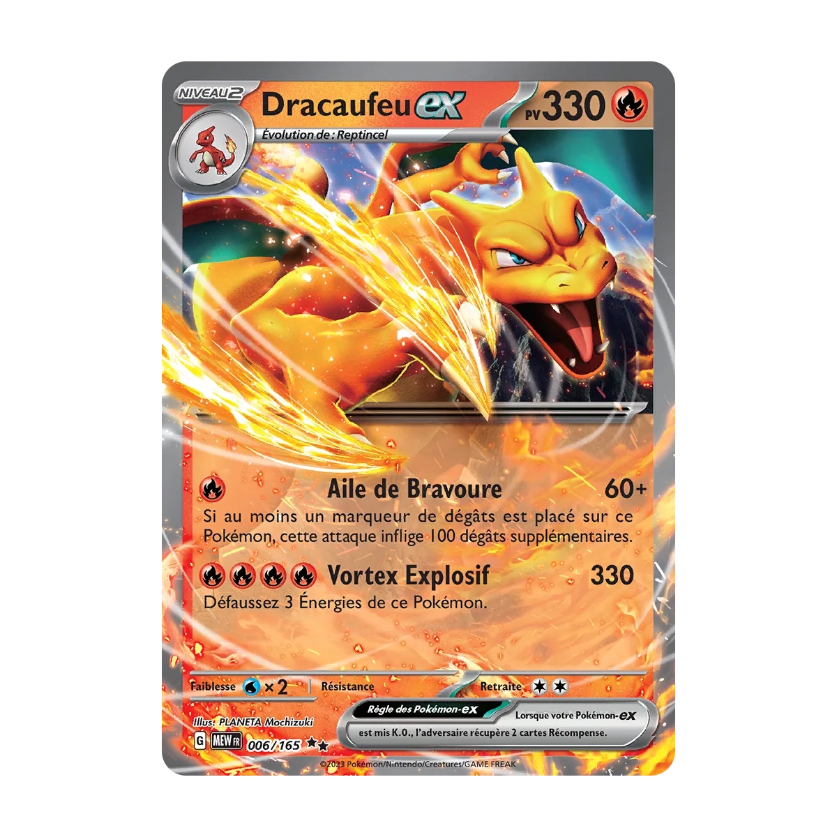 Carte Dracaufeu - Double rare de Pokémon Écarlate et Violet 151 006/165