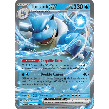 Tortank 009/165 : Joyau Double rare de l'extension Pokémon Écarlate et Violet 151