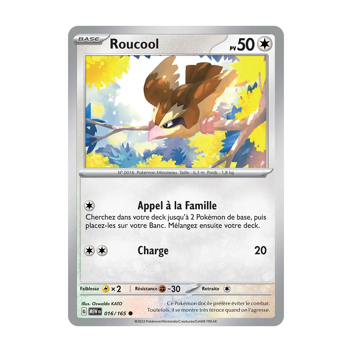 Roucool Commune (Brillante) de Pokémon Écarlate et Violet 151 016/165