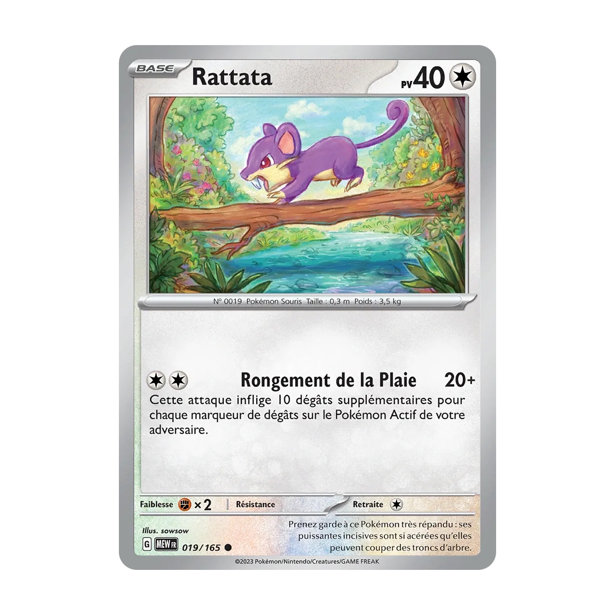 Rattata 019/165 : Joyau Commune (Brillante) de l'extension Pokémon Écarlate et Violet 151