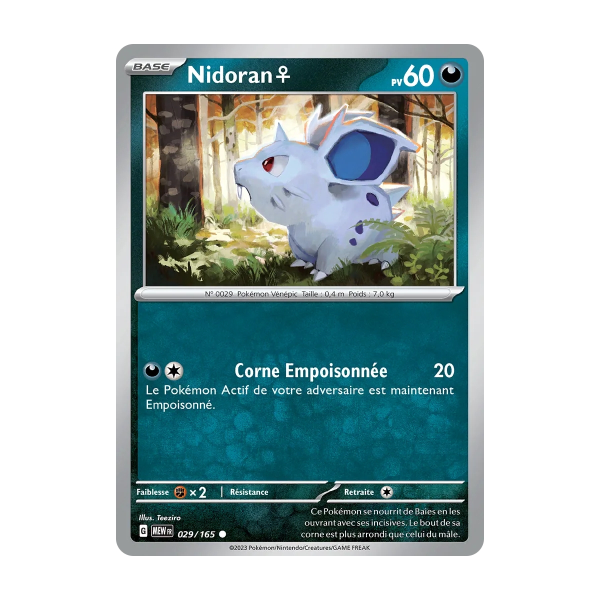 Nidoran ♀ 029/165 : Joyau Commune (Brillante) de l'extension Pokémon Écarlate et Violet 151