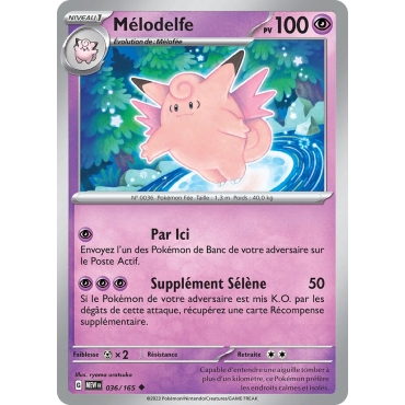 Mélodelfe 036/165 : Joyau Peu commune (Brillante) de l'extension Pokémon Écarlate et Violet 151