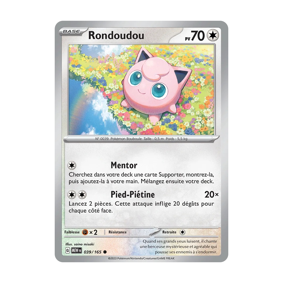 Carte Rondoudou - Commune (Brillante) de Pokémon Écarlate et Violet 151 039/165