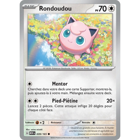 Carte Rondoudou - Commune (Brillante) de Pokémon Écarlate et Violet 151 039/165