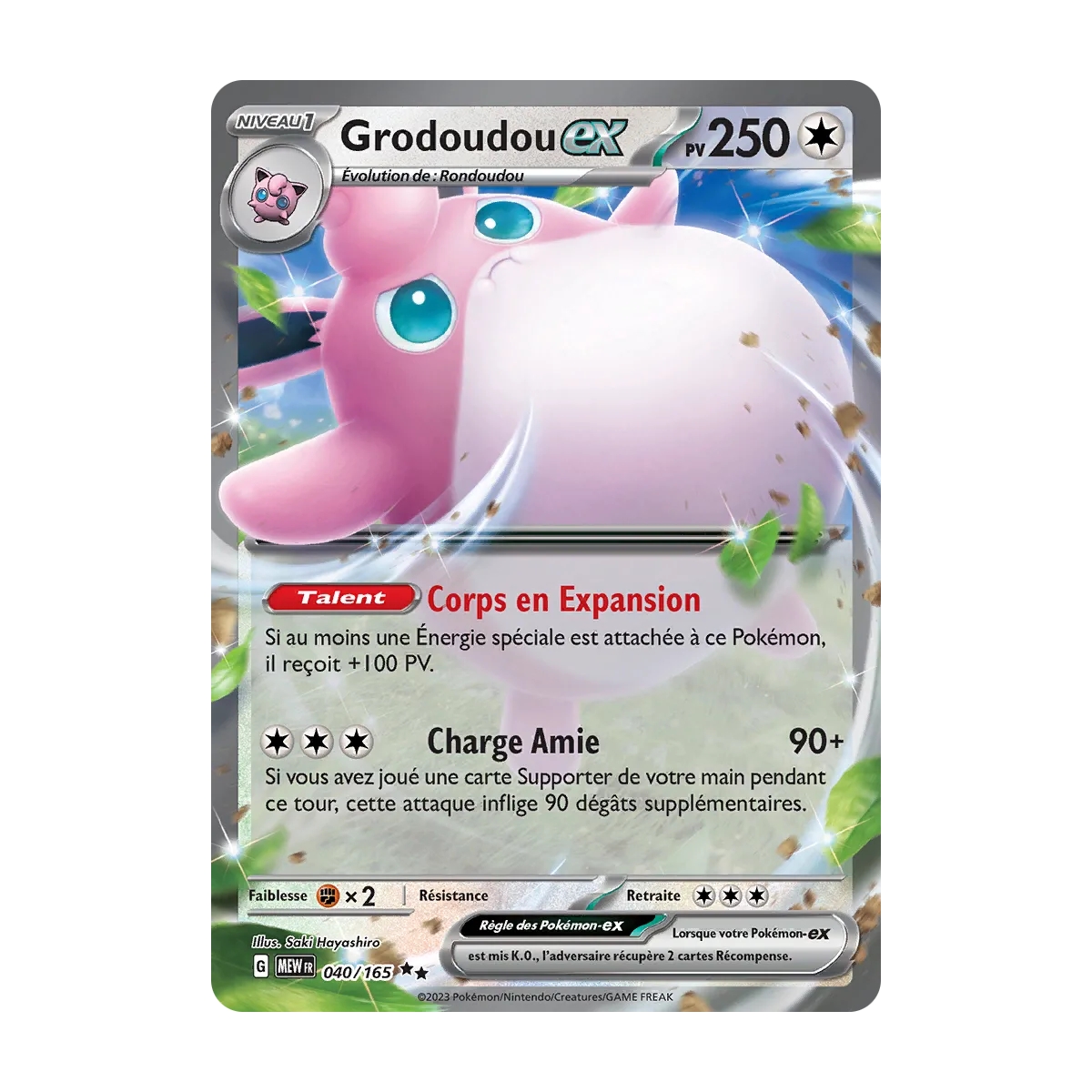 Carte Grodoudou - Double rare de Pokémon Écarlate et Violet 151 040/165