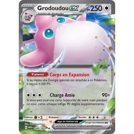 Carte Grodoudou - Double rare de Pokémon Écarlate et Violet 151 040/165