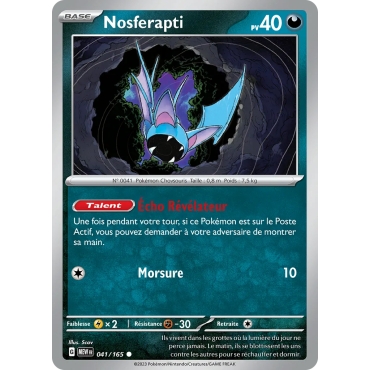 Nosferapti 041/165 (Brillante) Pokémon Écarlate et Violet 151