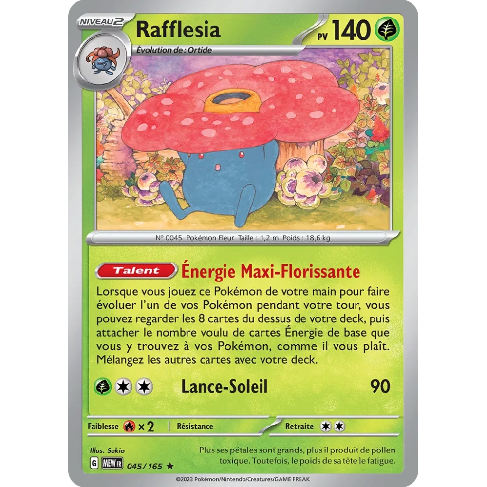 Découvrez Rafflesia, carte Rare (Brillante) de la série Écarlate et Violet 151