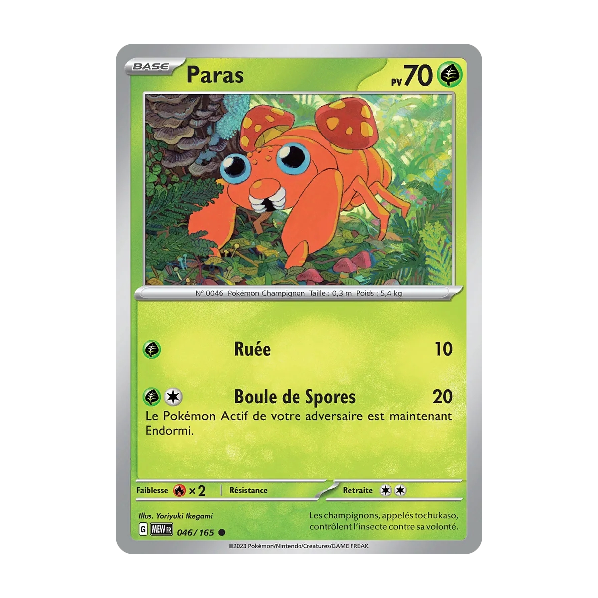 Carte Paras - Commune (Brillante) de Pokémon Écarlate et Violet 151 046/165