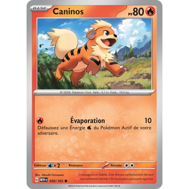 Caninos 058/165 : Joyau Commune (Brillante) de l'extension Pokémon Écarlate et Violet 151