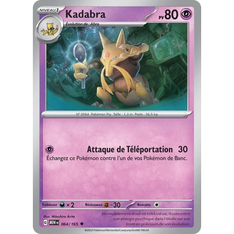 Carte Kadabra - Peu commune (Brillante) de Pokémon Écarlate et Violet 151 064/165