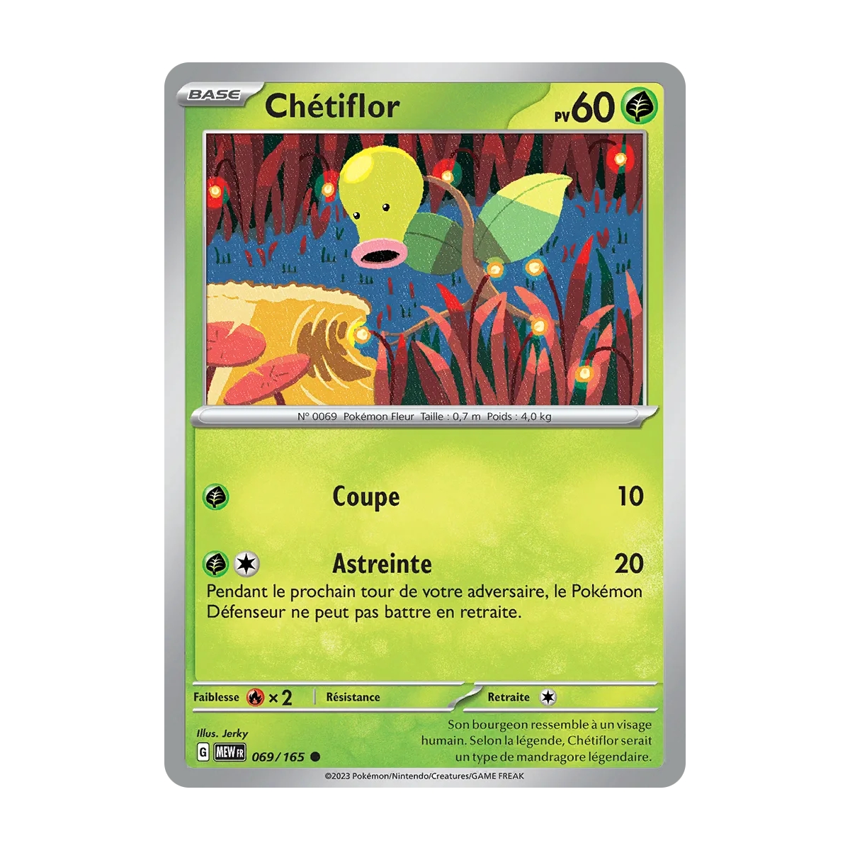 Chétiflor 069/165 : Joyau Commune (Brillante) de l'extension Pokémon Écarlate et Violet 151