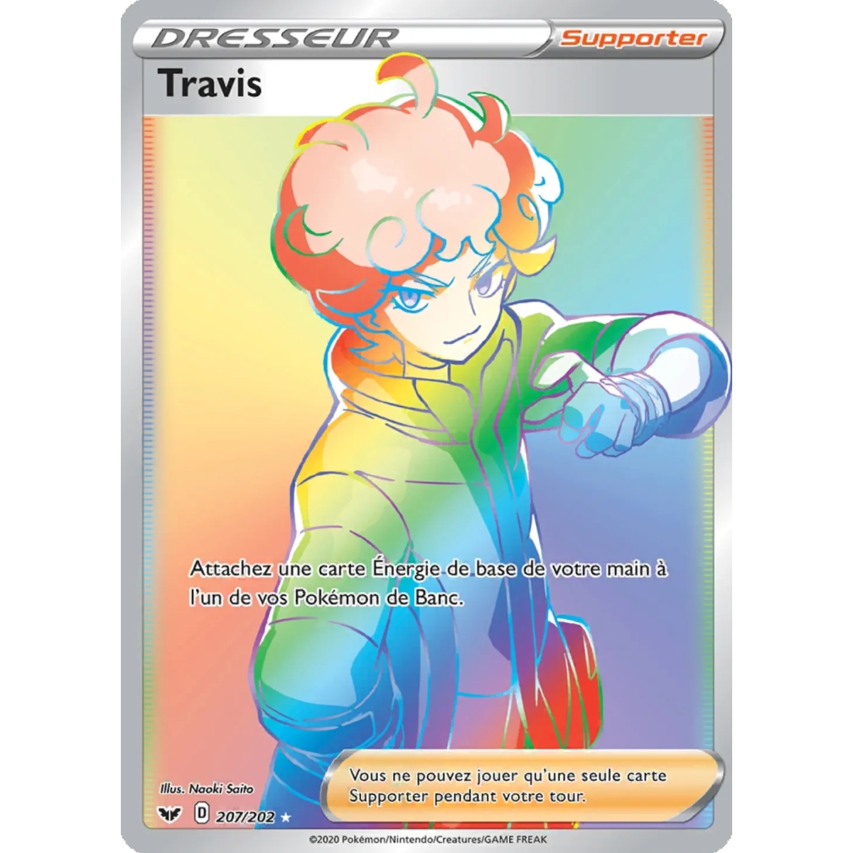 Travis 207/202 : Joyau Arc-en-ciel rare de l'extension Pokémon Épée et Bouclier