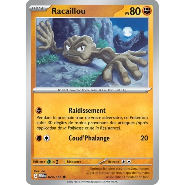 Découvrez Racaillou, carte Commune (Brillante) de la série Écarlate et Violet 151