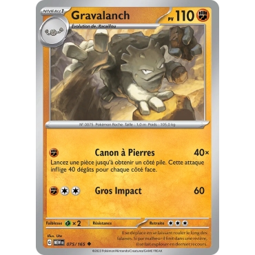 Découvrez Gravalanch, carte Peu commune (Brillante) de la série Écarlate et Violet 151